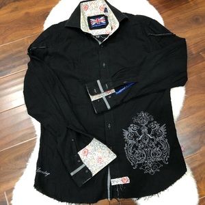 English Laundry Embroidered Black Shirt